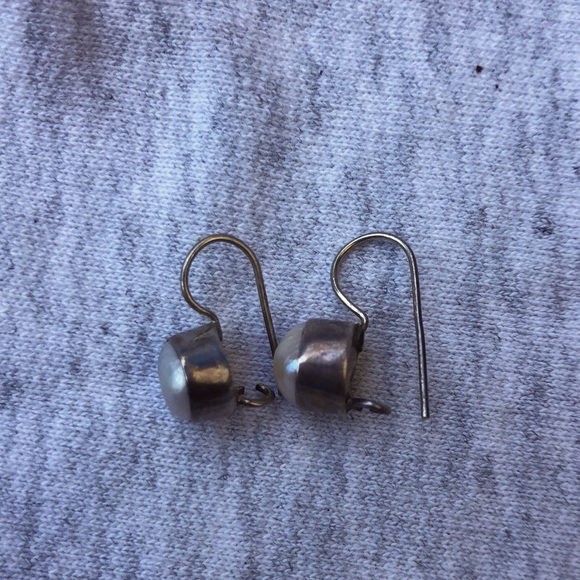 Genuine pearl and 925 sterling silver earrings - Picture 4 of 6